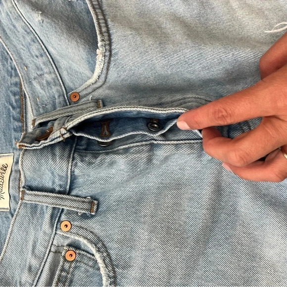 Madewell Sz 27 Relaxed Denim Shorts Cedarcroft Wash Slouchy Cut Offs Button Fly - Picture 5 of 5